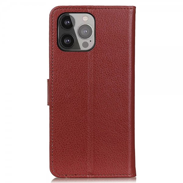 Nordic Covers iPhone 13 Pro Max -suojakotelo Litchi, ruskea