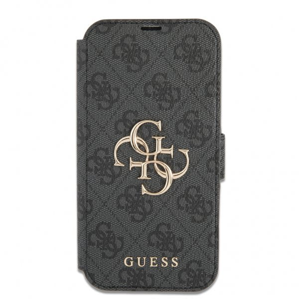Guess iPhone 13 Pro Max -suojakuori, metallilogo, harmaa