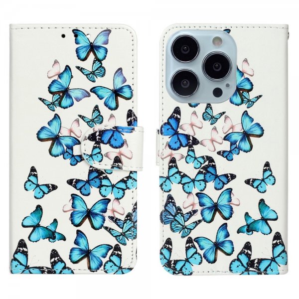iPhone 13 Pro Max -kotelo, siniset perhoset