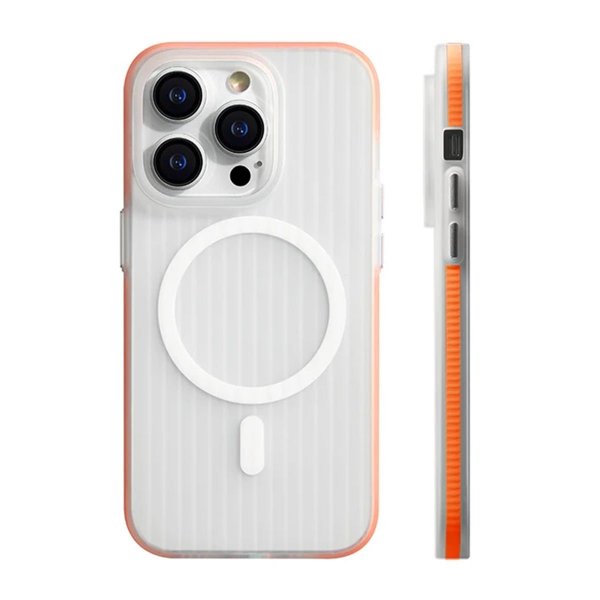 iPhone 13 Pro Max -kotelo aaltopahvikuvioitu MagSafe Oranssi