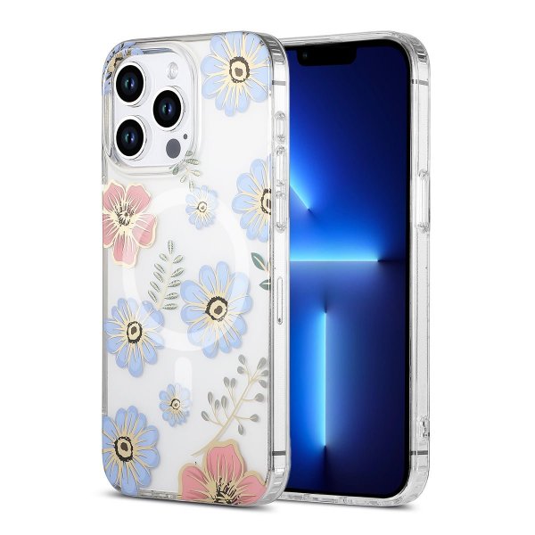 iPhone 13 Pro Max -kukonkuvioitu MagSafe -kuori, punainen/sininen