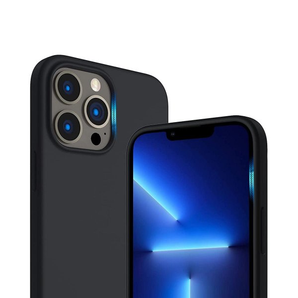 Rvelon iPhone 13 Pro Max -silikonikuori, musta