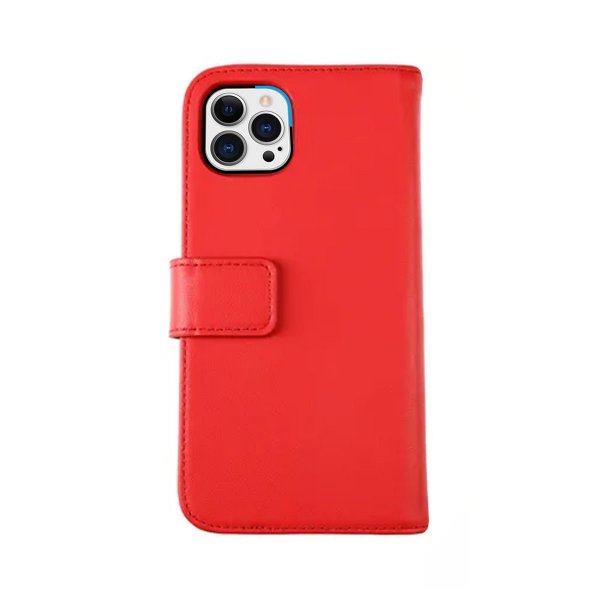 Rvelon iPhone 13 Pro Max Kotelo, aitoa nahkaa, punainen