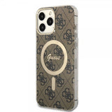 Guess iPhone 13 Pro Max -kuori 4G Pattern MagSafe, ruskea