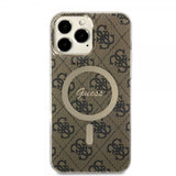 Guess iPhone 13 Pro Max -kuori 4G Pattern MagSafe, ruskea