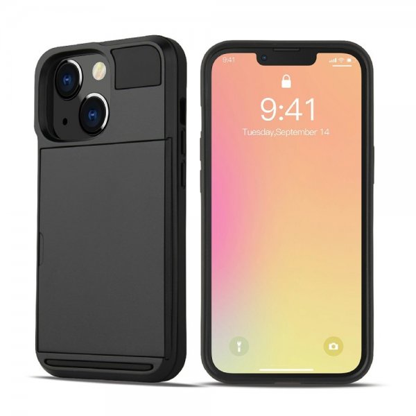 iPhone 13 Pro Max Kotelo Card Slide Musta