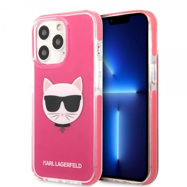 Karl Lagerfeld iPhone 13 Pro Max -kuori Choupette Fuchsia