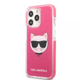 Karl Lagerfeld iPhone 13 Pro Max -kuori Choupette Fuchsia