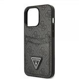 Guess iPhone 13 Pro Max -kuori, Double Cardslot Metal Triangle, musta