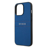 Guess iPhone 13 Pro Max Suojakuori Hot Stamp Metal Logo, sininen