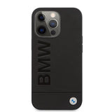 BMW iPhone 13 Pro Max -kuori Hot Stamp Metal Logo, musta