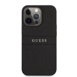 Guess iPhone 13 Pro Max -kuori, Hot Stamp Metal Logo, musta