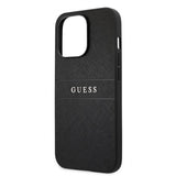 Guess iPhone 13 Pro Max -kuori, Hot Stamp Metal Logo, musta