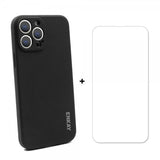 Enkay iPhone 13 Pro Max Silikonkuori näytönsuojalla, musta