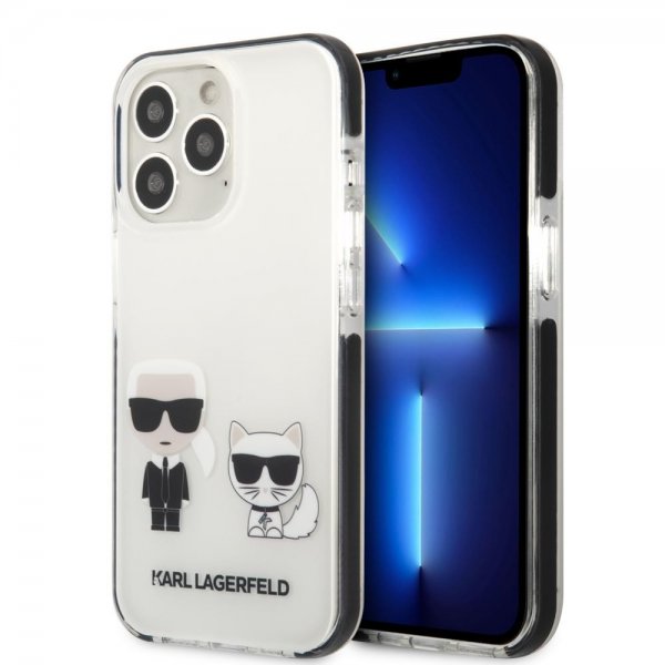 Karl Lagerfeld iPhone 13 Pro Max Suojakuori Karl & Choupette Valkoinen