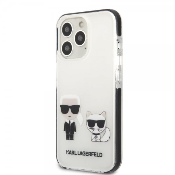 Karl Lagerfeld iPhone 13 Pro Max Suojakuori Karl & Choupette Valkoinen