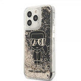 Karl Lagerfeld iPhone 13 Pro Max Suojakuori Liquid Glitter Gatsby Musta