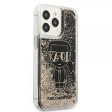 Karl Lagerfeld iPhone 13 Pro Max Suojakuori Liquid Glitter Gatsby Musta
