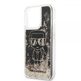 Karl Lagerfeld iPhone 13 Pro Max Suojakuori Liquid Glitter Gatsby Musta