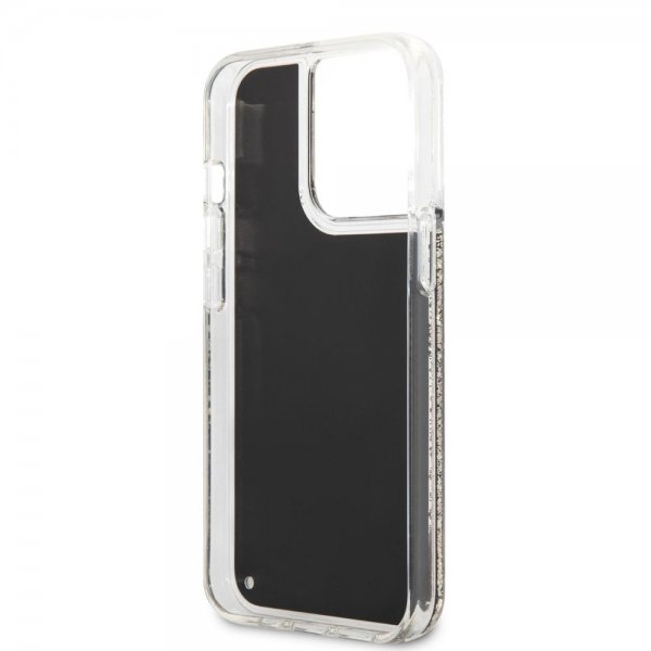 Karl Lagerfeld iPhone 13 Pro Max Suojakuori Liquid Glitter Gatsby Musta
