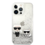 Karl Lagerfeld iPhone 13 Pro Max -kuoret Liquid Glitter K&C Silver