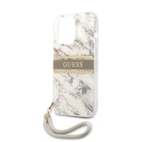 Guess iPhone 13 Pro Max -suojakuori, Marble Design Stripe, harmaa