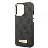 Guess iPhone 13 Pro Max -kuori, Metal Plate Logo, MagSafe, musta