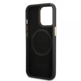 Guess iPhone 13 Pro Max -kuori, Metal Plate Logo, MagSafe, musta
