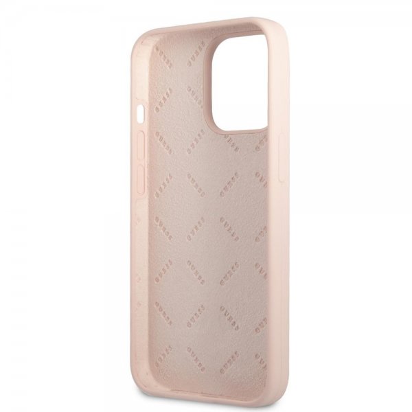 Guess iPhone 13 Pro Max Suojakuori Metal Triangle Pinkki