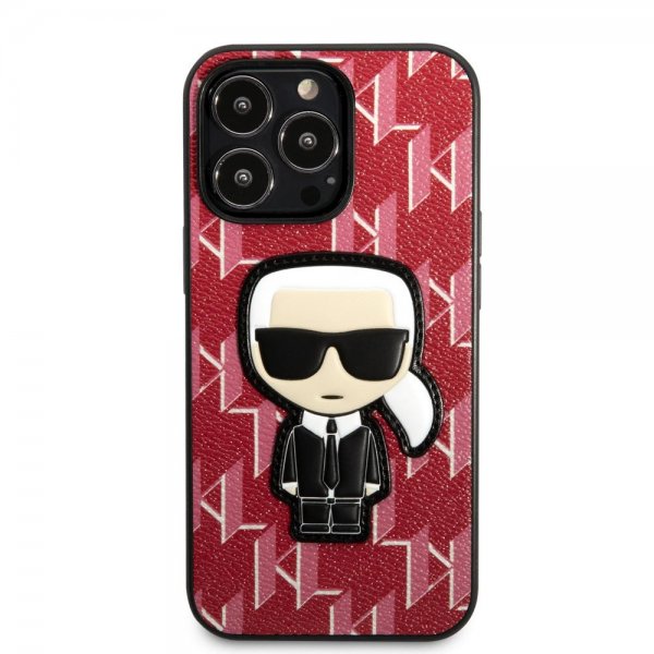 Karl Lagerfeld iPhone 13 Pro Max -kuori Monogram Iconic Patch Punainen