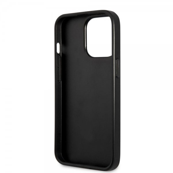 Guess iPhone 13 Pro Max -suojakuori, jossa painettu raita, pohja, harmaa