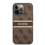Guess iPhone 13 Pro Max Suojakuori Printed Stripe Ruskea