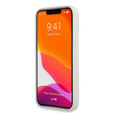 Ferrari iPhone 13 Pro Max -kuori, aitoa hiilikuitua, metallinen logo, hopea