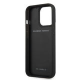 Ferrari iPhone 13 Pro Max Suojakuori Aito Hiilikuitu Metalli Logo Musta