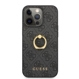 Guess iPhone 13 Pro Max -kuori rengastelineellä, harmaa