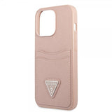 Guess iPhone 13 Pro Max -kuoret, Saffiano Double Cardslot, ruusunpunainen