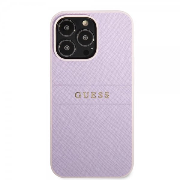Guess iPhone 13 Pro Max Saffiano Metal Logo Lila -kuoret