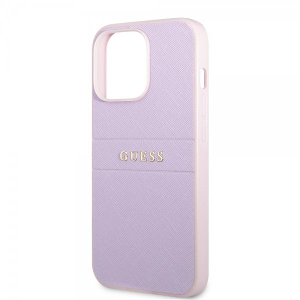 Guess iPhone 13 Pro Max Saffiano Metal Logo Lila -kuoret