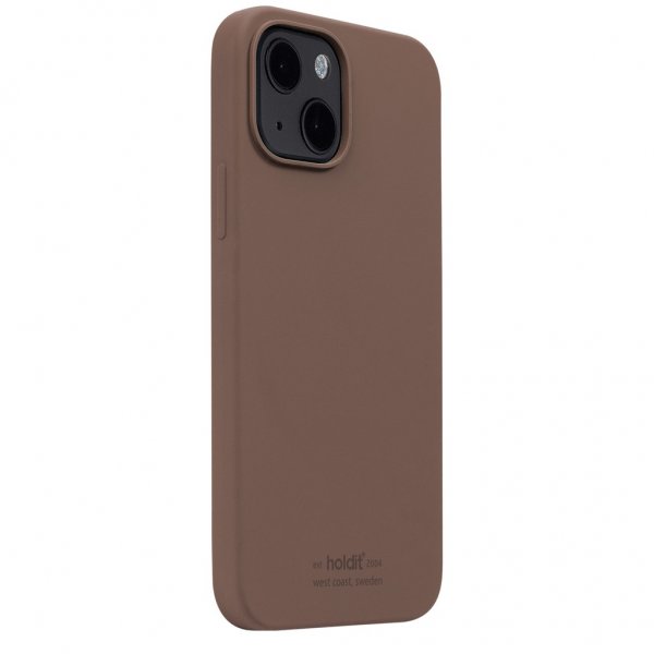 holdit iPhone 13 -silikonisuojakuori, tummanruskea