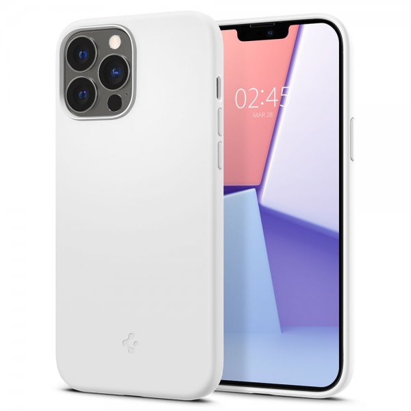 Spigen iPhone 13 Pro Max Suojakuori Silicone Fit Valkoinen