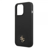 Guess iPhone 13 Pro Max Suojakuori Silicone Metal Logo 4G Musta