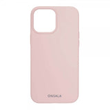 Onsala iPhone 13 Pro Max -silikonikuori, hiekanvaaleanpunainen