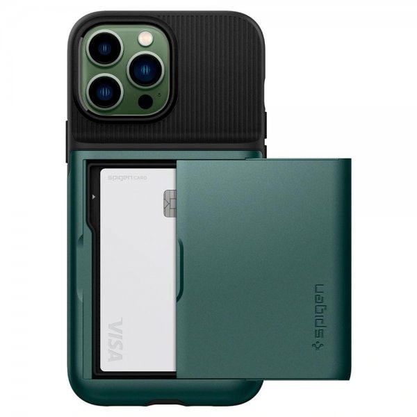 Spigen iPhone 13 Pro Max -suojakuori Slim Armor CS Midnight Green