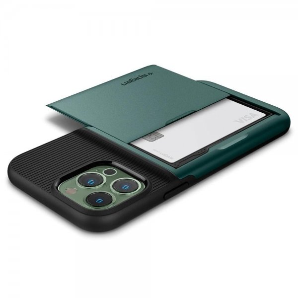Spigen iPhone 13 Pro Max -suojakuori Slim Armor CS Midnight Green