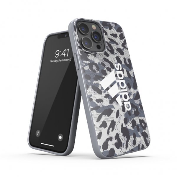Adidas iPhone 13 Pro Max Kuori Snap Kotelo Leopardi Harmaa