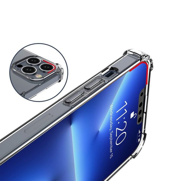 Rvelon iPhone 13 Pro Max Iskunkestävä Läpinäkyvä Kuori