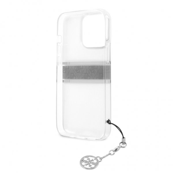 Guess iPhone 13 Pro Max Suojakuori Stripe Charm Harmaa