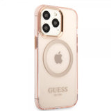 Guess iPhone 13 Pro Max -kuori läpikuultava MagSafe vaaleanpunainen
