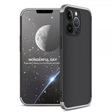 GKK iPhone 13 Pro Max Kolmiosainen Suojakuori Musta Hopea