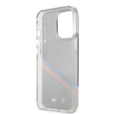 BMW iPhone 13 Pro Max Suojakuori Tricolor Stripe Läpinäkyvä Musta